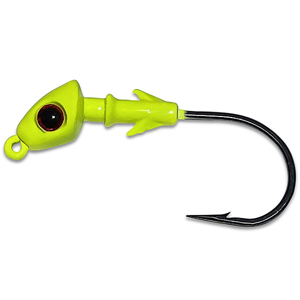 3/8 Oz Jig Head - Chartreuse - 5 per pack